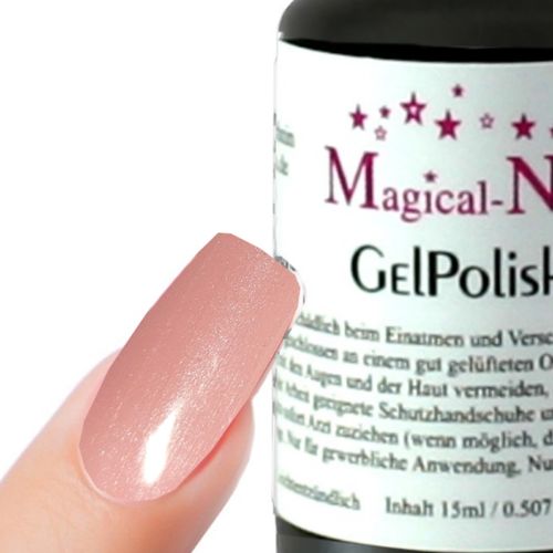 15ml Gel Nagellack Nude Pink mit Diamond Shine - Magical-Nails
