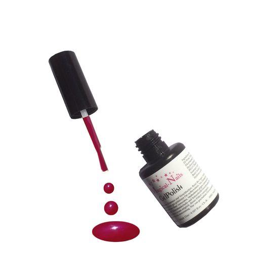 UV+LED Nagellack, Gel Polish, deckend Rot-Lila-Pink metallic, Permanent Nagellack, 15ml
