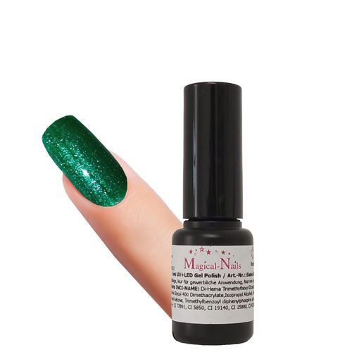 5ml Gel Nagellack Dunkelgrün mit Grün-Glitzer - Magical-Nails