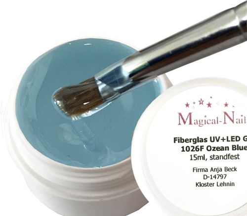15 ml Fiberglas UV-Gel, Ozean Blue, standfest, UV+LED härtend