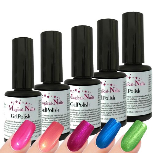 Gel Nagellack Set 5 x Farbgel x 15 ml - Magical-Nails