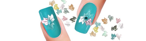 Nail Art Nageldesign mit Perlmutt Shapes Gel Einleger - Magical-Nails
