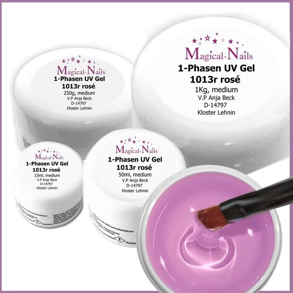 1013r, UV 1-Phasen Gel - medium - Pink - Honigeffekt -  Tiegelgröße wählbar