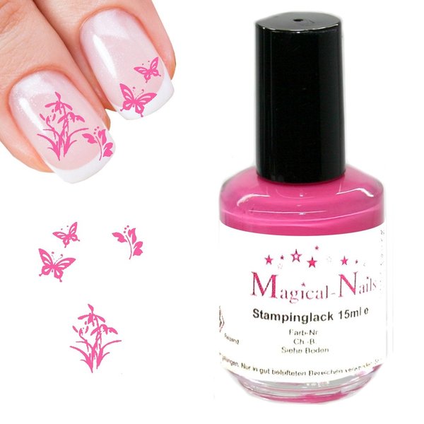ST9, 15ml Nail Stamping Lack - Hellpink