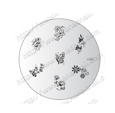 Stampingplatte Schmetterlinge, Rosen, Daisys, Blüten