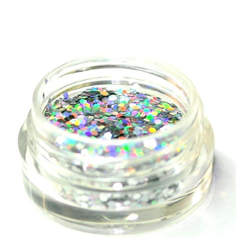 Nail Glitter Pailletten - Silber-Hologramm