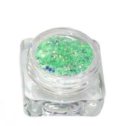 Nail Puder Glitter Pailletten Mix - Pai-49, Mint-Multicolor Holo